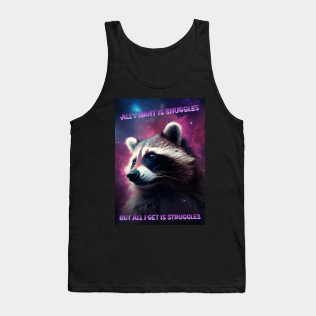 Funny Aesthetic Trash Panda Raccoon Internet Meme Tank Top by TenchiMasaki